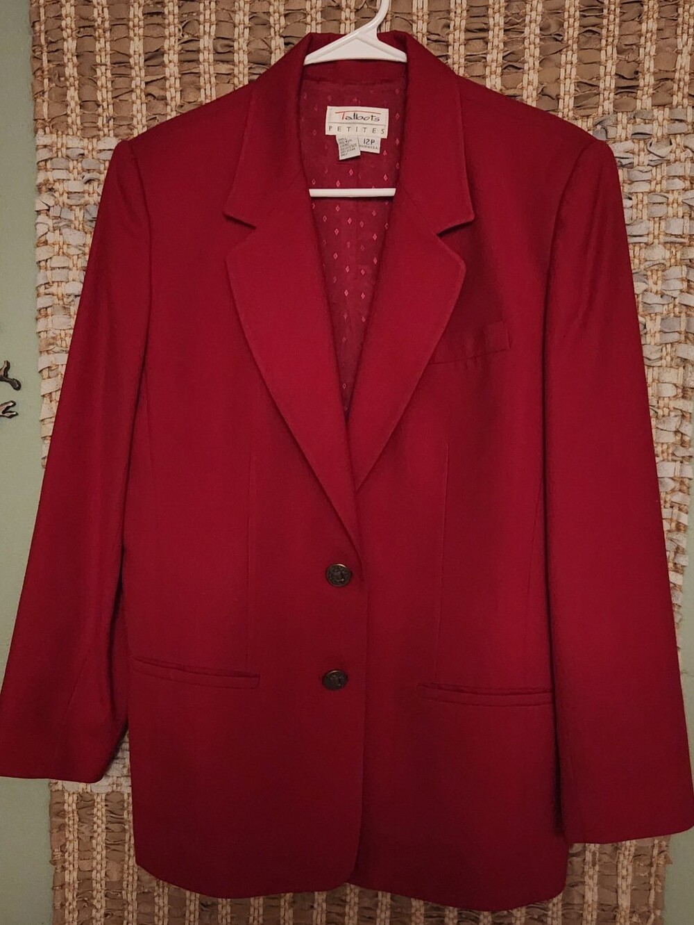 Late 80s Vintage Talbot Red Wool Blazer - Size 12P